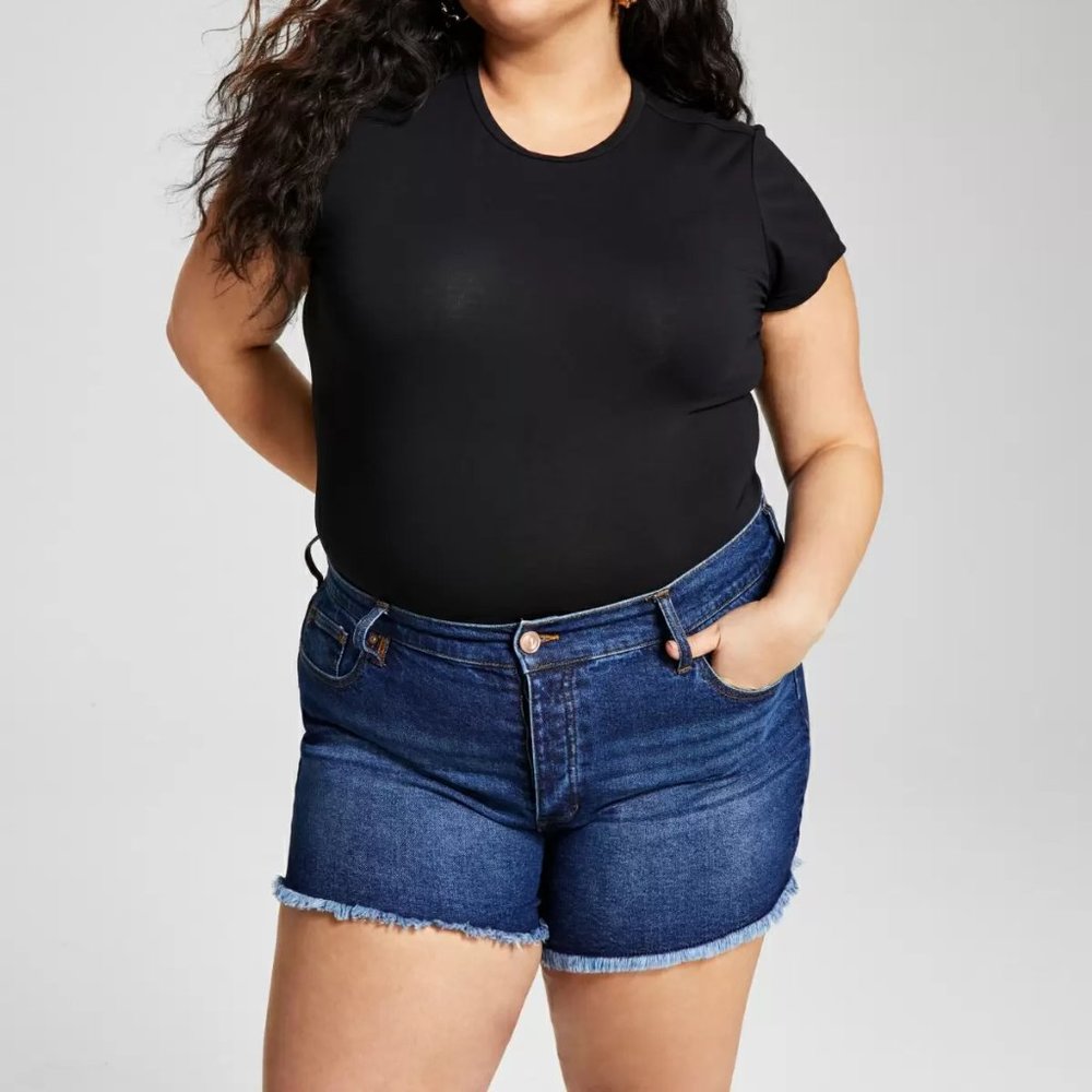 And Now This Trendy Plus Size High-Rise Denim Shorts - Take Me Higher